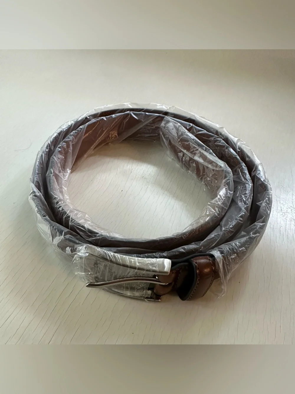 MILORDE Men's Leather Dress Belt 2~Pack Black/Brown Size 40